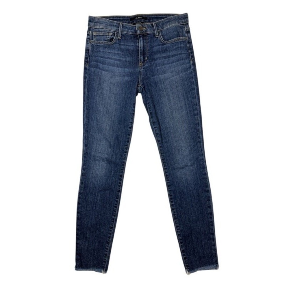 Sam Edelman The Kitten Mid Rise Skinny Ankle Jeans Blue Raw‎ Hem Women 6/28